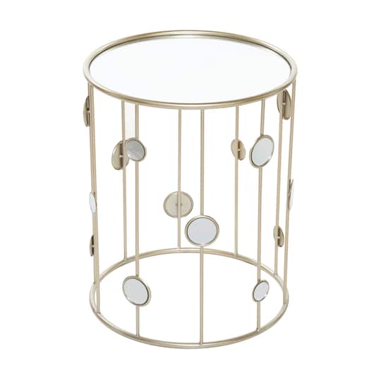 Glass & Gold Metal Contemporary Accent Table Set